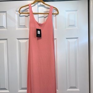 Fashion nova Peach/pink color midi dress with ties